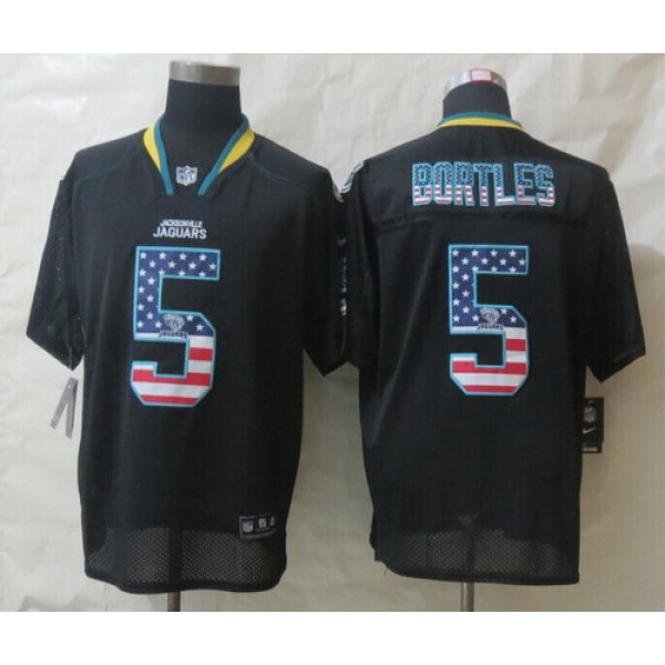 Nike Jacksonville Jaguars #5 Blake Bortles 2014 USA Flag Fashion Black Elite Jersey