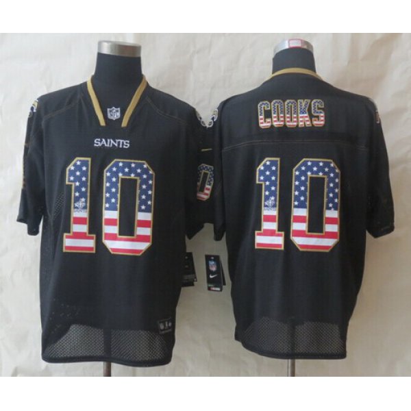 Nike New Orleans Saints #10 Brandin Cooks 2014 USA Flag Fashion Black Elite Jersey