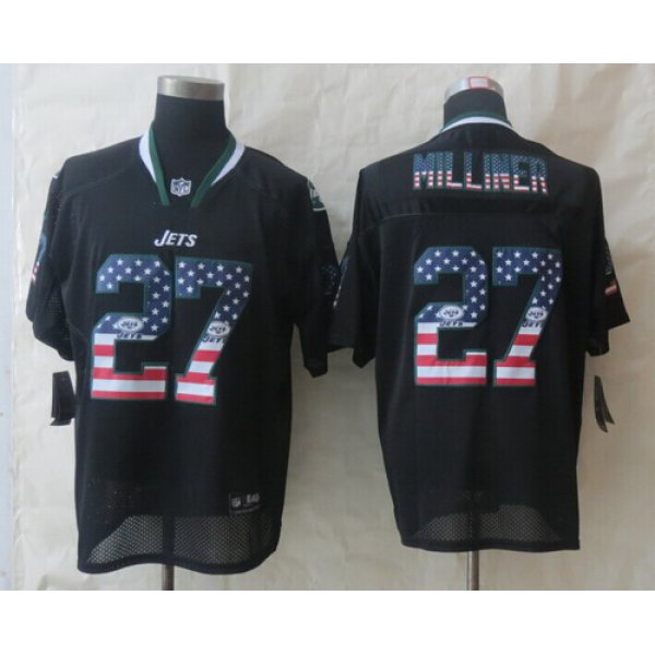 Nike New York Jets #27 Dee Milliner  2014 USA Flag Fashion Black Elite Jersey