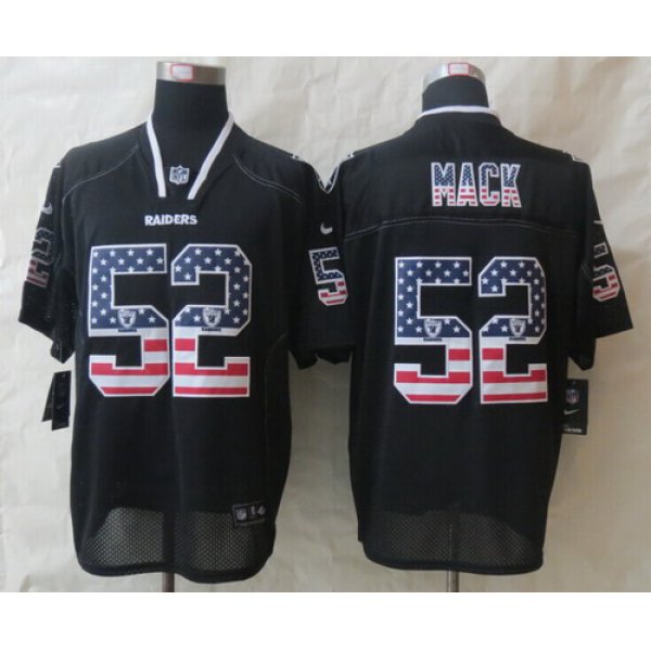 Nike Oakland Raiders #52 Khalil Mack 2014 USA Flag Fashion Black Elite Jersey