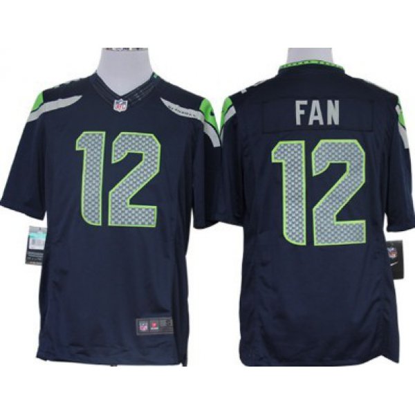 Nike Seattle Seahawks #12 Fan Navy Blue Limited Jersey