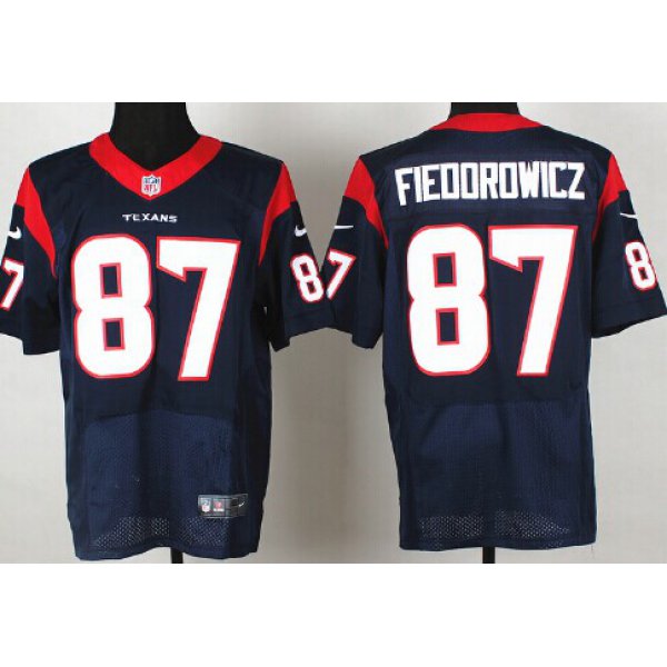 Nike Houston Texans #87 C. J. Fiedorowicz Blue Elite Jersey