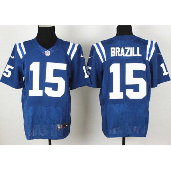 Nike Indianapolis Colts #15 LaVon Brazill Blue Elite Jersey