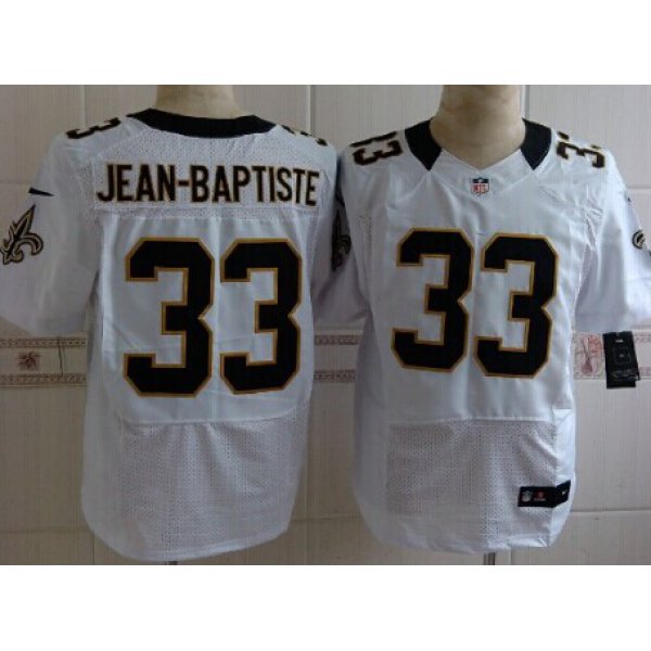 Nike New Orleans Saints #33 Stanley Jean-Baptiste White Elite Jersey