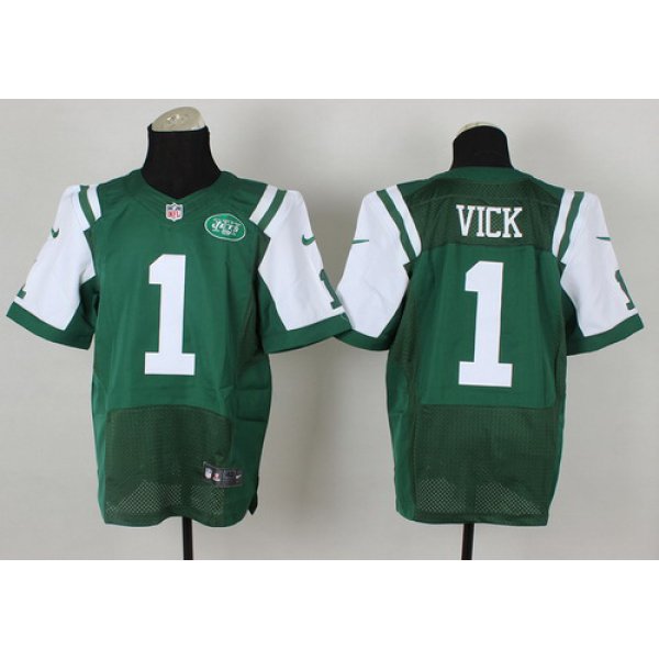 Nike New York Jets #1 Michael Vick Green Elite Jersey