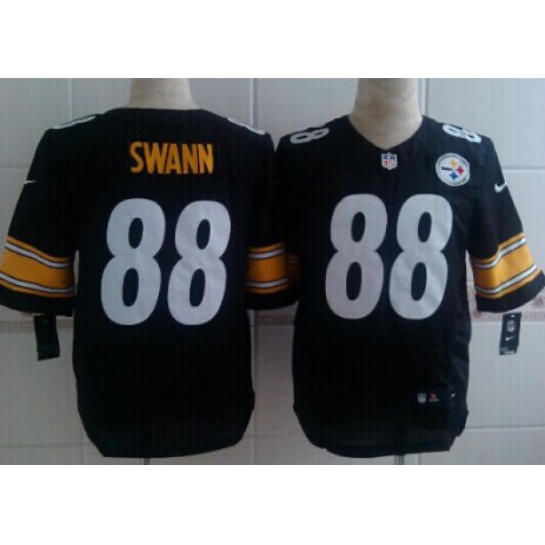 Nike Pittsburgh Steelers #88 Lynn Swann Black Elite Jersey
