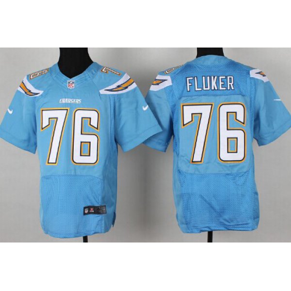 Nike San Diego Chargers #76  D. J. Fluker 2013 Light Blue Elite Jersey