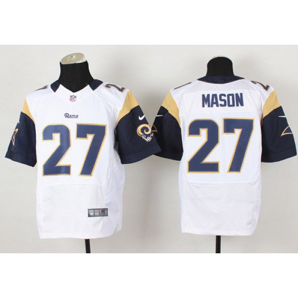 Nike St. Louis Rams #27 Tre Mason White Elite Jersey