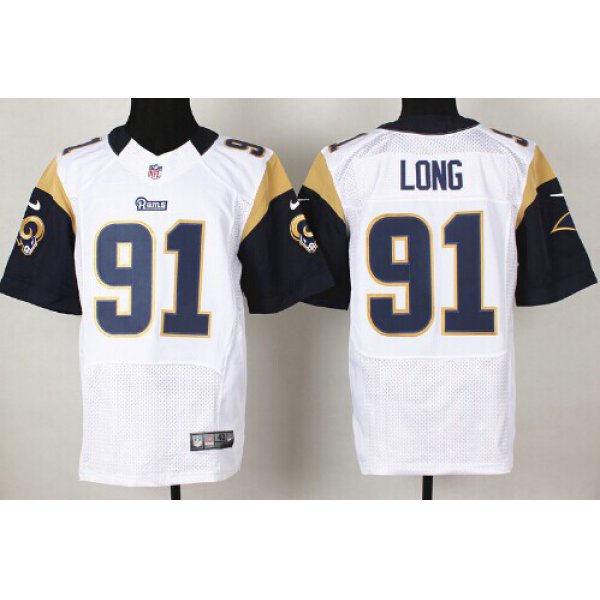 Nike St. Louis Rams #91 Chris Long White Elite Jersey