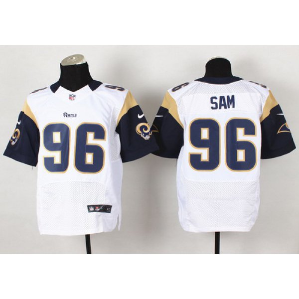 Nike St. Louis Rams #96 Michael Sam White Elite Jersey
