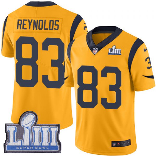 Youth Los Angeles Rams #83 Josh Reynolds Gold Nike NFL Rush Vapor Untouchable Super Bowl LIII Bound Limited Jersey