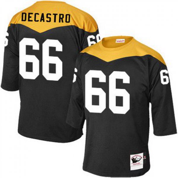 Men's Pittsburgh Steelers #66 David DeCastro Black 1967 Home Throwback NFL Jersey
