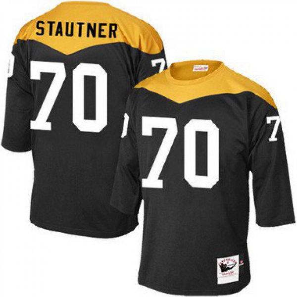 Men's Pittsburgh Steelers #70 Ernie Stautner Black Retired Player 1967 Home Throwback NFL Jersey
