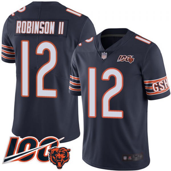 Bears #12 Allen Robinson II Navy Blue Team Color Men's Stitched Football 100th Season Vapor Limited Jersey