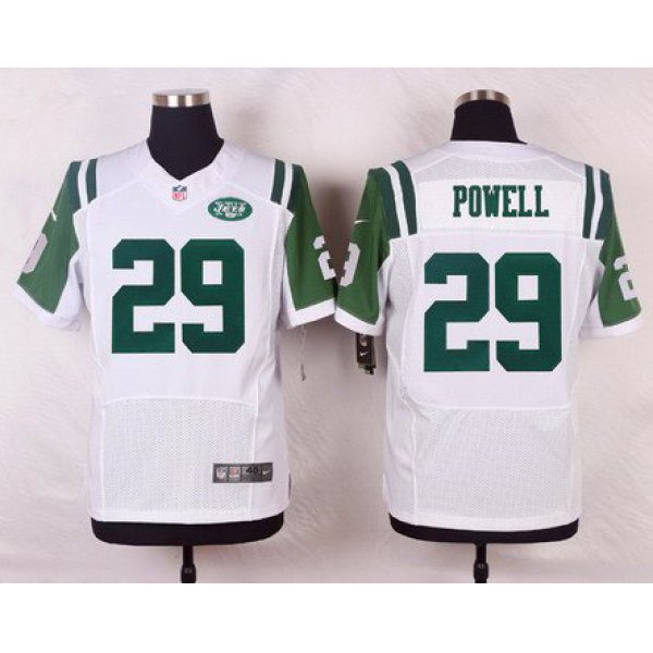 Men's New York Jets #29 Bilal Powell White Road NFL Nike Elite Jersey