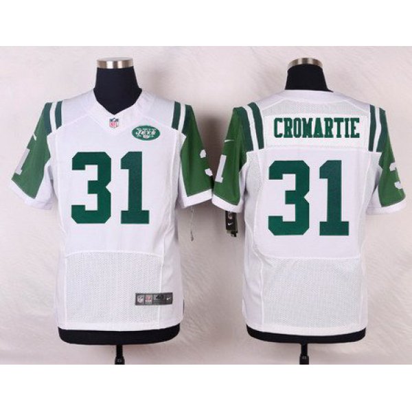 Men's New York Jets #31 Antonio Cromartie White Road NFL Nike Elite Jersey