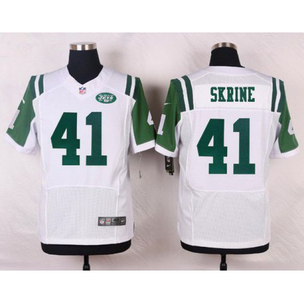 Men's New York Jets #41 Buster Skrine White Road NFL Nike Elite Jersey