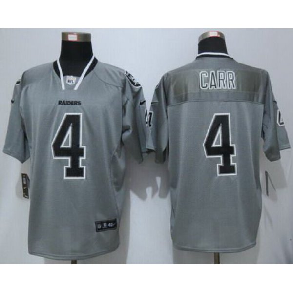 Men's Oakland Raiders #4 Derek Carr Lights Out Gray NFL Nike Elite Jersey