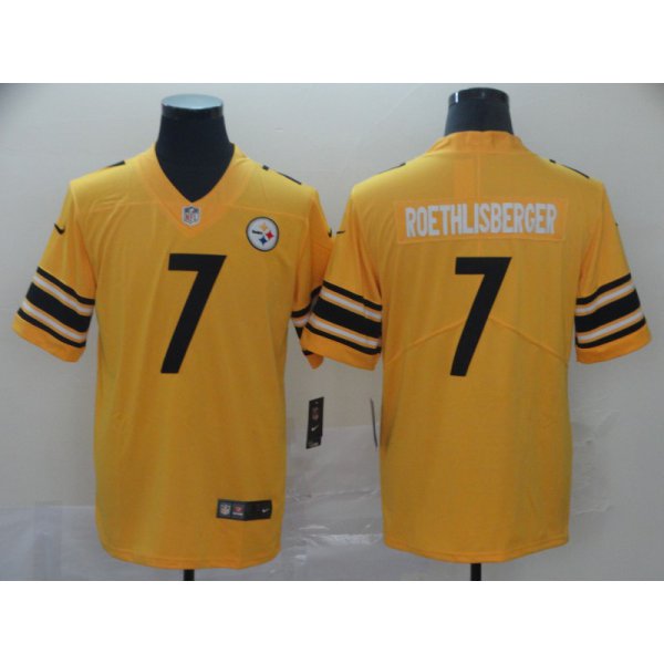 Nike Steelers 7 Ben Roethlisberger Gold Inverted Legend Limited Jersey