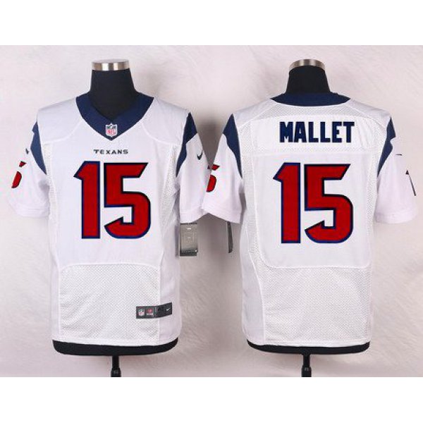 Men's Houston Texans #15 Ryan Mallett White Road NFL Nike Elite Jersey