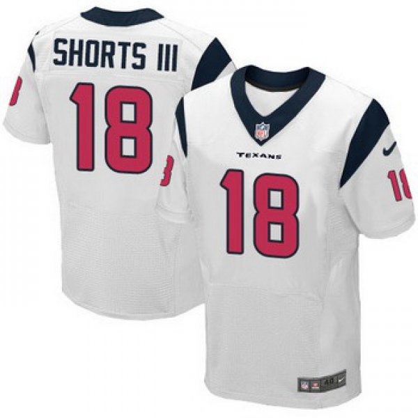 Men's Houston Texans #18 Cecil Shorts III White Road NFL Nike Elite Jersey