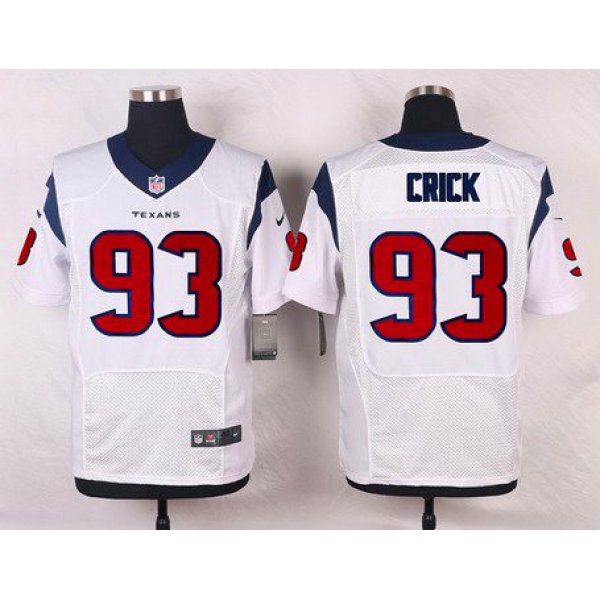 Men's Houston Texans #93 Jared Crick White Road NFL Nike Elite Jersey