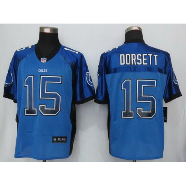 Men's Indianapolis Colts #15 Phillip Dorsett Royal Blue Drift Fashion NFL Nike Jersey
