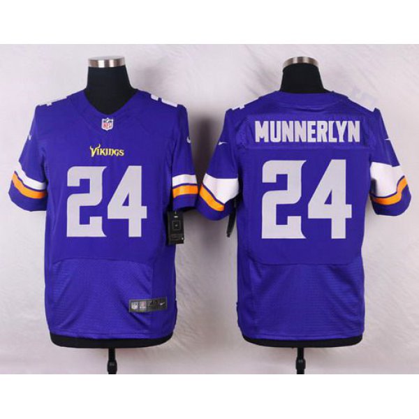 Men's Minnesota Vikings #24 Captain Munnerlyn Purple Team Color NFL Nike Elite Jersey