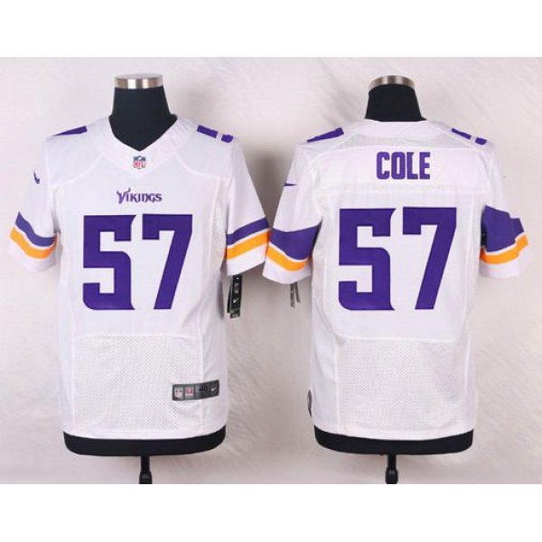 Men's Minnesota Vikings #57 Audie Cole White Road NFL Nike Elite Jersey