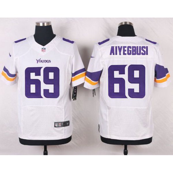 Men's Minnesota Vikings #69 Babatunde Aiyegbusi White Road NFL Nike Elite Jersey