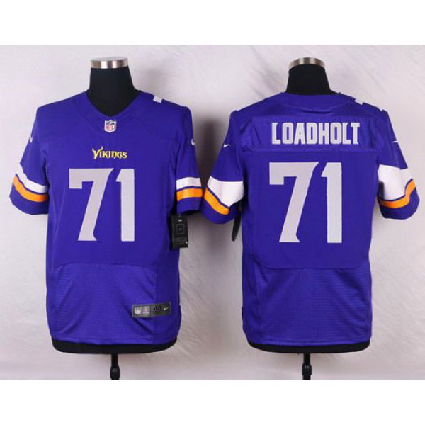 Men's Minnesota Vikings #71 Phil Loadholt Purple Team Color NFL Nike Elite Jersey