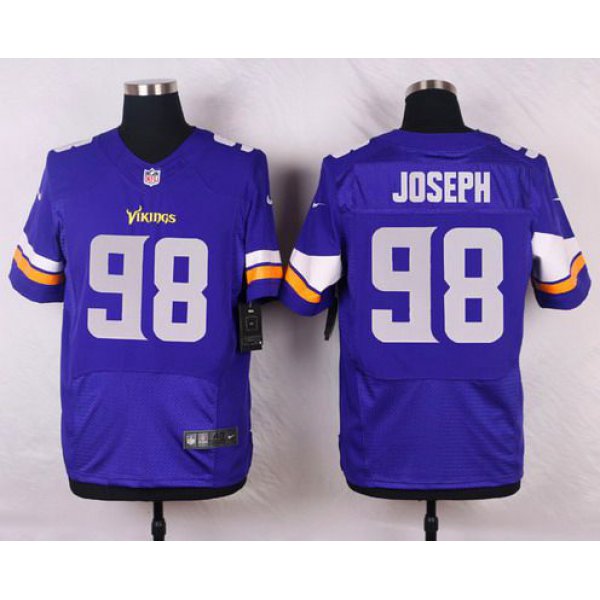 Men's Minnesota Vikings #98 Linval Joseph Purple Team Color NFL Nike Elite Jersey