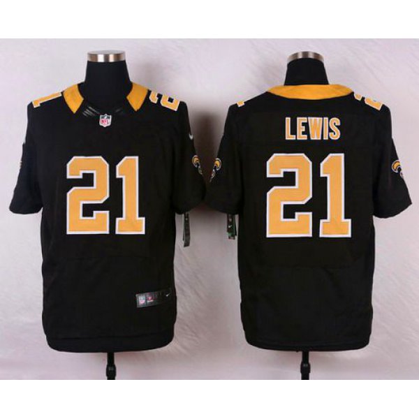 Men's New Orleans Saints #21 Keenan Lewis Black Team Color NFL Nike Elite Jersey