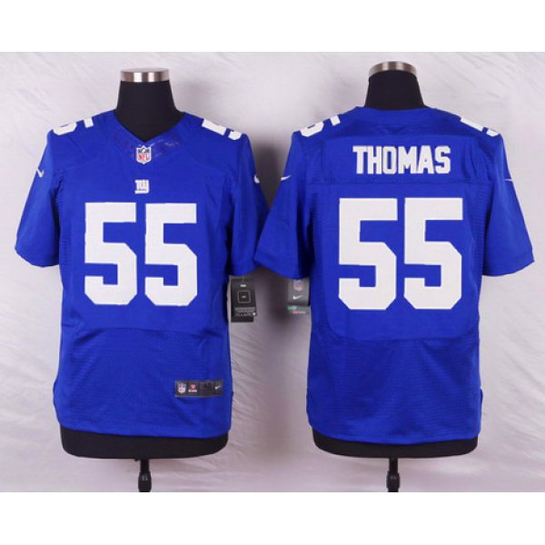 Men's New York Giants #55 J. T. Thomas Royal Blue Team Color NFL Nike Elite Jersey