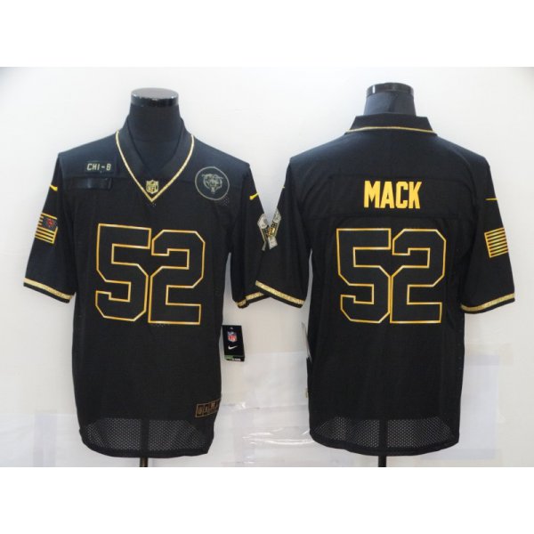 Men's Chicago Bears #52 Khalil Mack Black Gold 2020 Salute To Service Stitched NFL Nike Limited Jersey