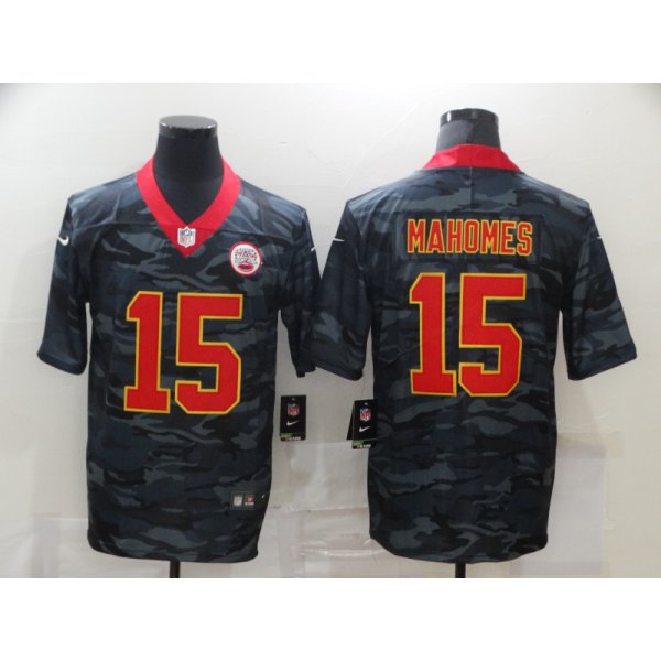 Men's Kansas City Chiefs #15 Patrick Mahomes 2020 Camo Limited Stitched Nike NFL Jersey