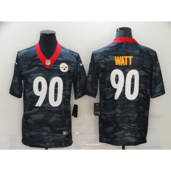 Men's Pittsburgh Steelers #90 T. J. Watt 2020 Camo Limited Stitched Nike NFL Jersey