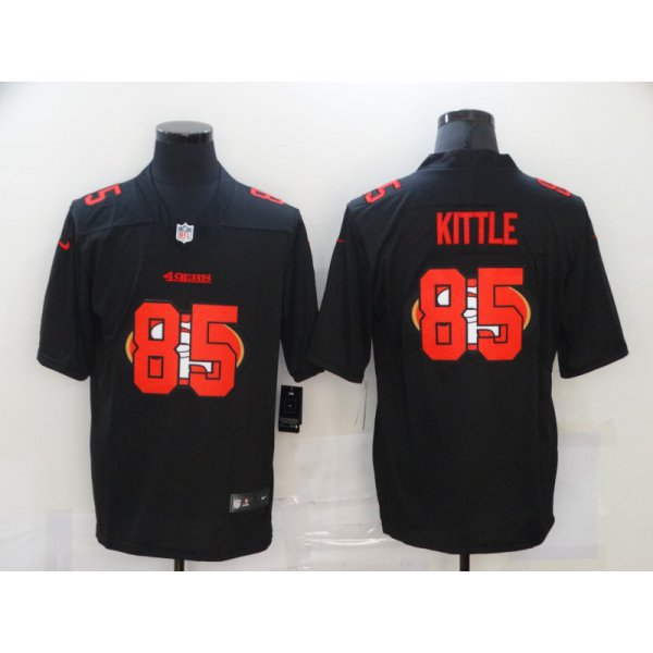 Men's San Francisco 49ers #85 George Kittle Black 2020 Shadow Logo Vapor Untouchable Stitched NFL Nike Limited Jersey