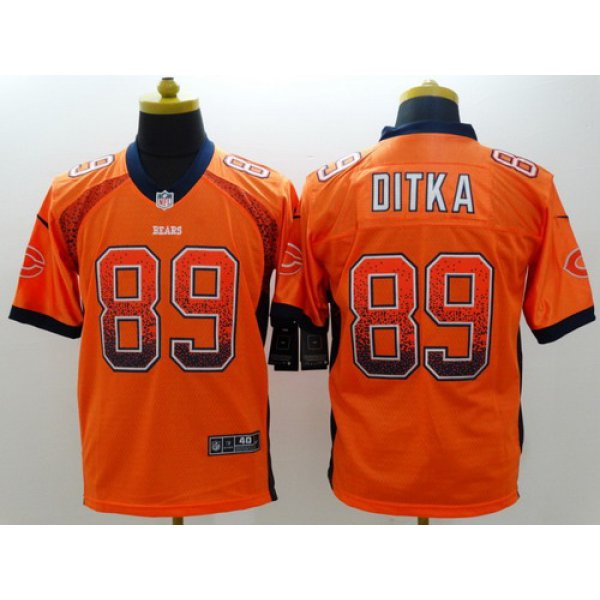 Nike Chicago Bears #89 Mike Ditka Drift Fashion Orange Elite Jersey