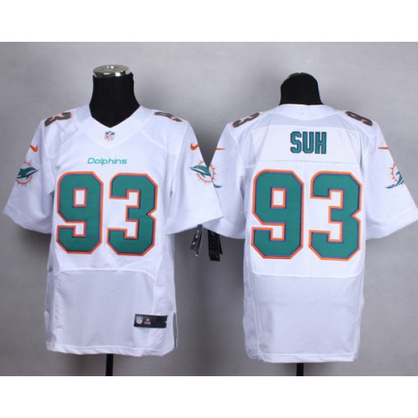 Nike Miami Dolphins #93 Ndamukong Suh 2013 White Elite Jersey