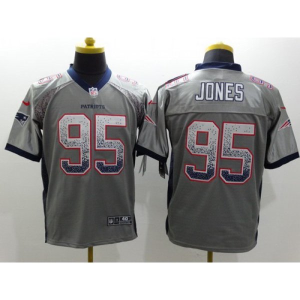 Nike New England Patriots #95 Chandler Jones Drift Fashion Gray Elite Jersey