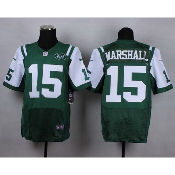 Nike New York Jets #15 Brandon Marshall Green Elite Jersey