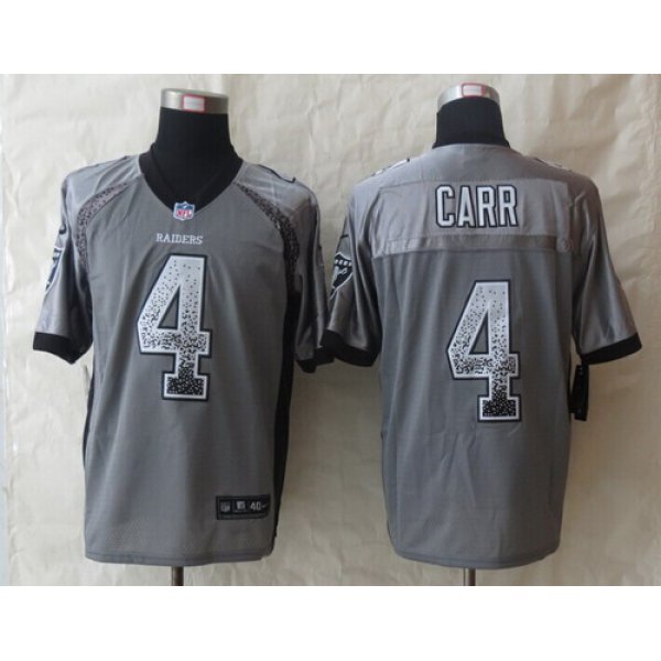 Nike Oakland Raiders #4 Derek Carr Drift Fashion Gray Elite Jersey