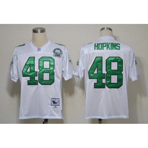 Philadelphia Eagles #48 Wes Hopkins White Throwback 99TH Jersey