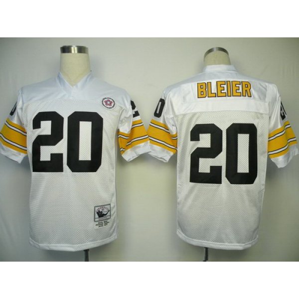Pittsburgh Steelers #20 Rocky Bleier White Throwback Jersey