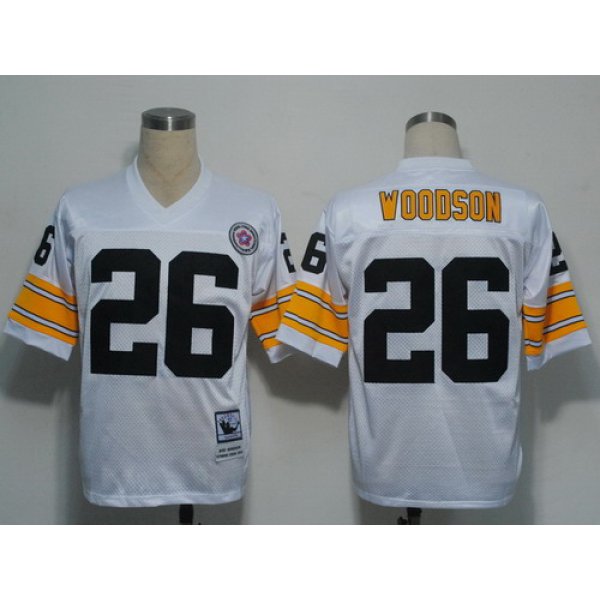 Pittsburgh Steelers #26 Rod Woodson White Throwback Jersey