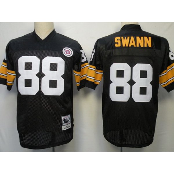 Pittsburgh Steelers #88 Lynn Swann Black Throwback Jersey