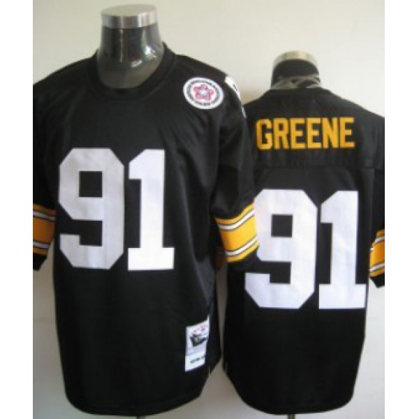 Pittsburgh Steelers #91 Kevin Greene Black Throwback Jersey