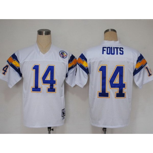 San Diego Chargers #14 Dan Fouts White Throwback Jersey