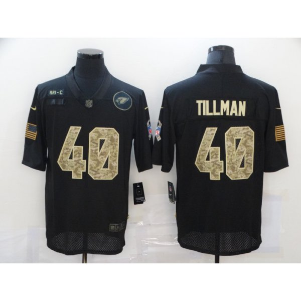 Men's Arizona Cardinals #40 Pat Tillman Black Camo 2020 Salute To Service Stitched NFL Nike Limited Jersey